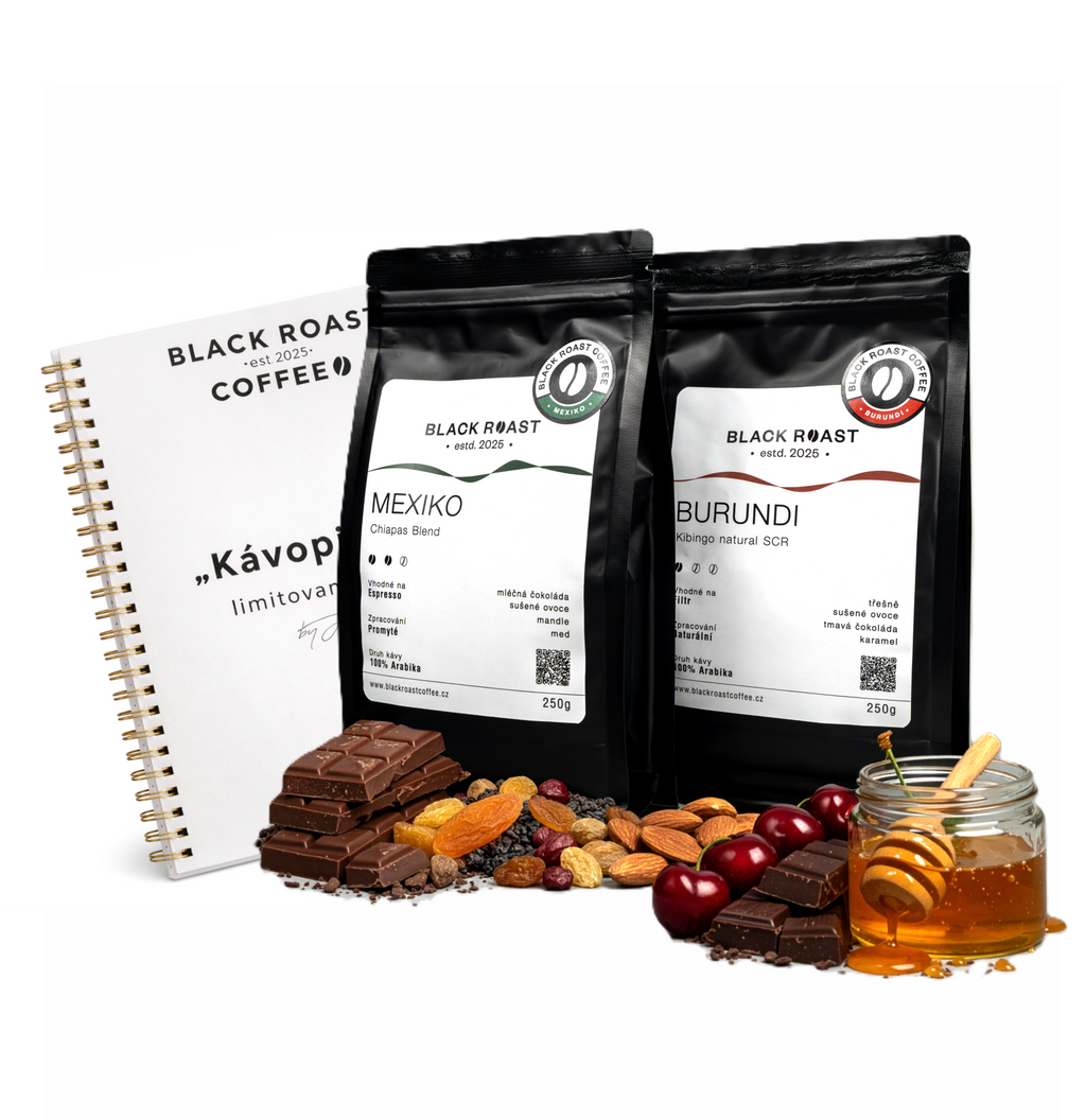 Degustační set: Burundi & Mexiko + Kávopisník